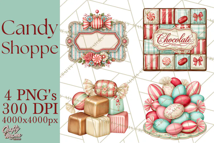 Retro Candy Shop Clipart PNG