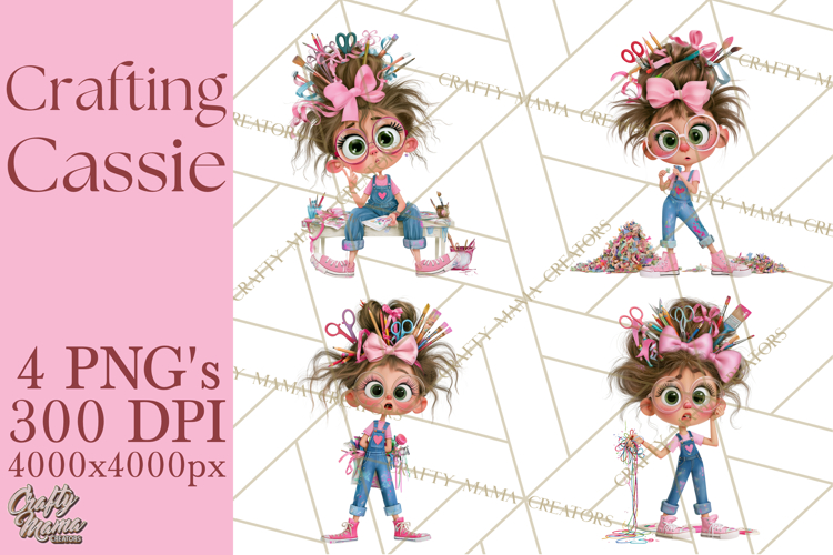 Crafting Cassie Cute Creative Clipart PNG