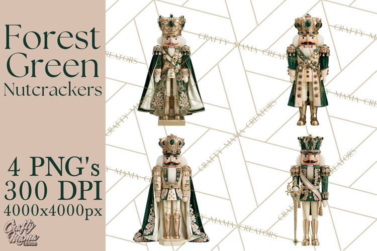 Forest Green Nutcracker Clipart PNG, Christmas Decor example image 1