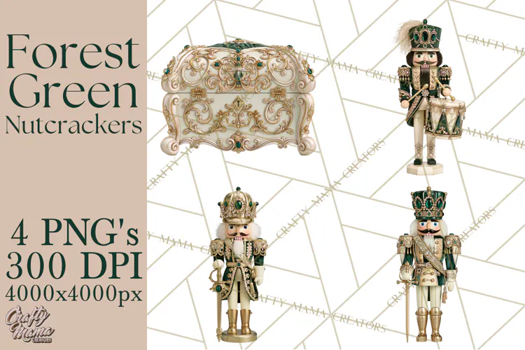 Forest Green Nutcracker Clipart PNG, Christmas Decor