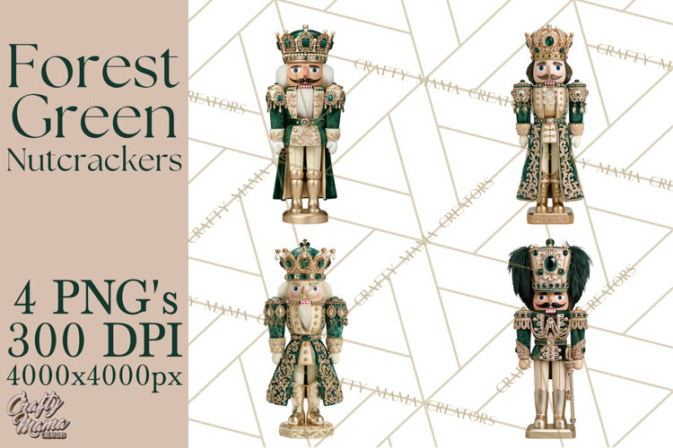 Forest Green Nutcracker Clipart PNG, Christmas Decor example image 1