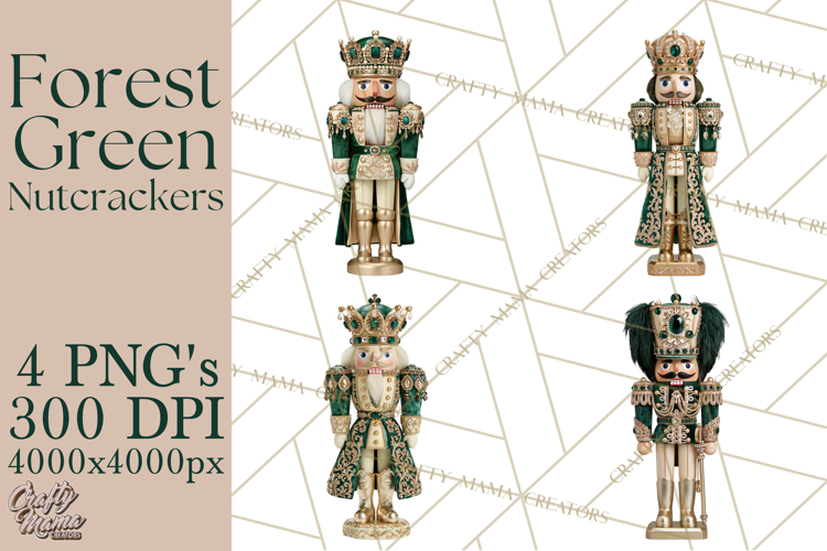 Forest Green Nutcracker Clipart PNG, Christmas Decor