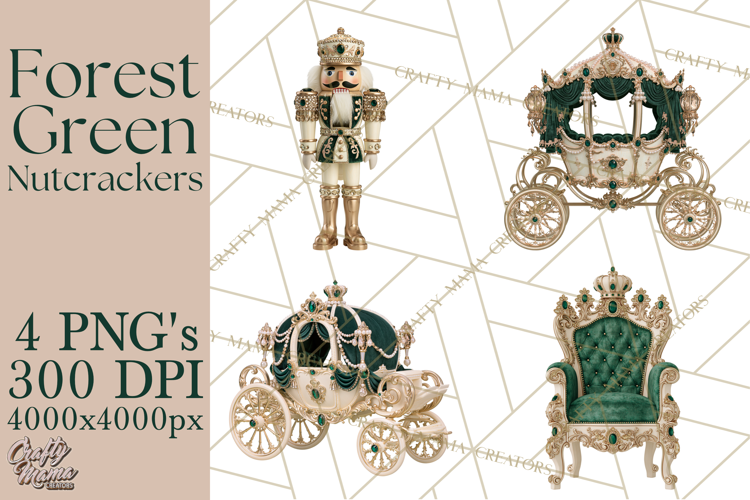 Forest Green Nutcracker Clipart PNG, Christmas Decor