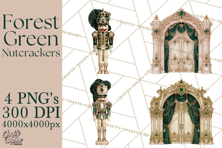 Forest Green Nutcracker Clipart PNG, Christmas Decor