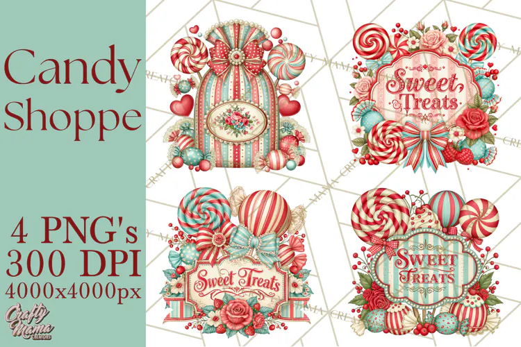 Retro Candy Shop Clipart PNG