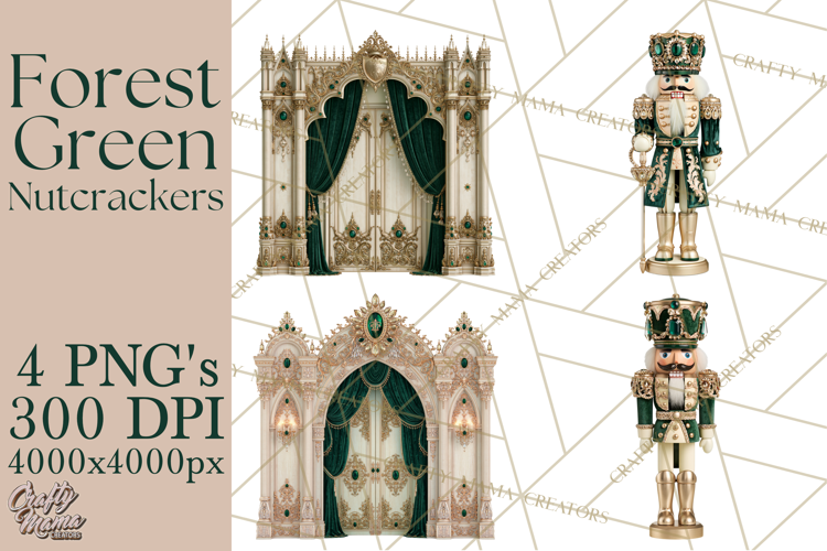 Forest Green Nutcracker Clipart PNG, Christmas Decor