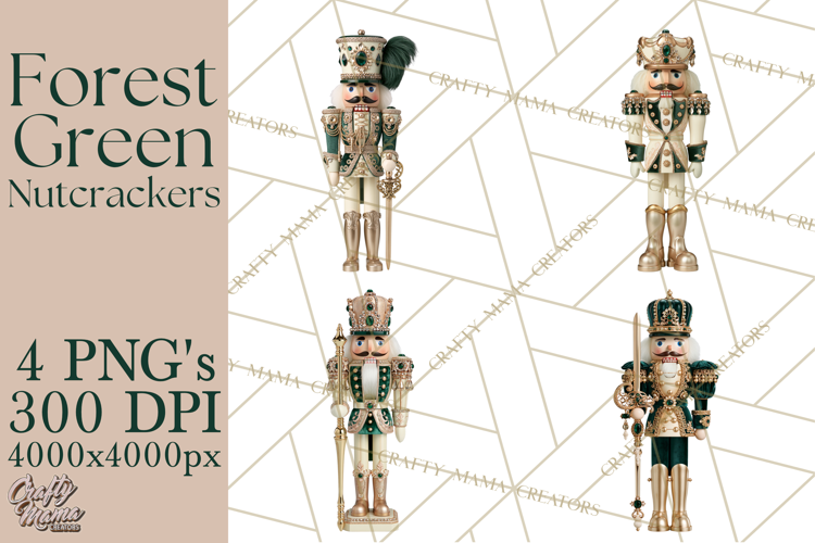 Forest Green Nutcracker Clipart PNG, Christmas Decor