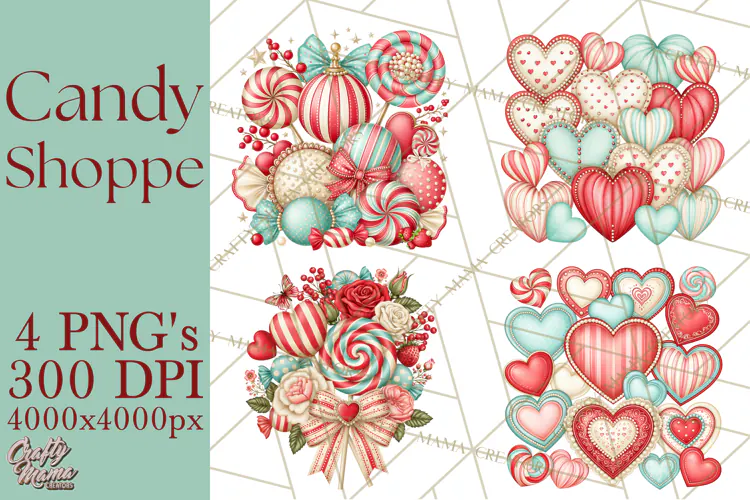 Retro Candy Shop Clipart PNG