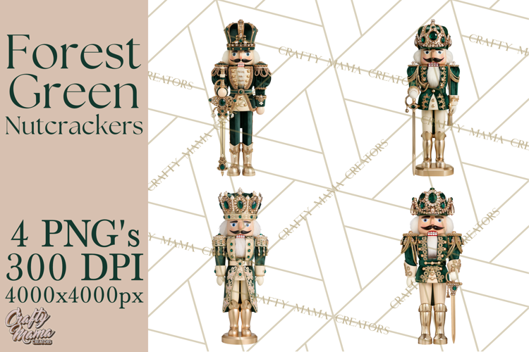 Forest Green Nutcracker Clipart PNG, Christmas Decor
