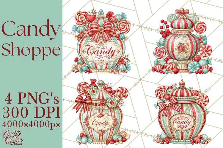Retro Candy Shop Clipart PNG
