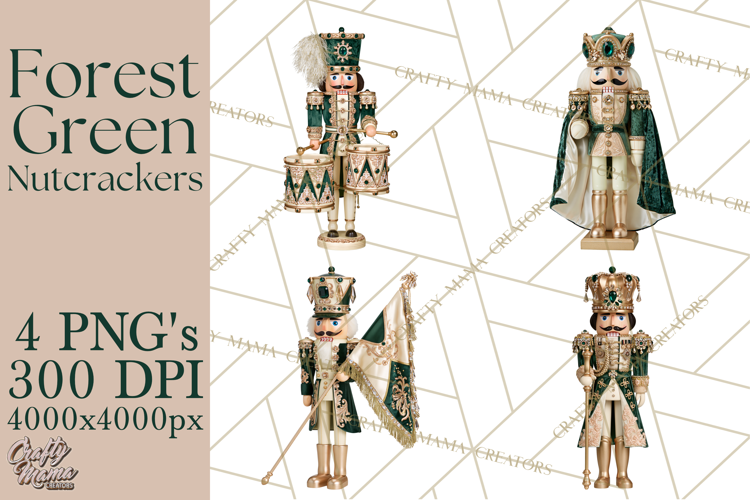 Forest Green Nutcracker Clipart PNG, Christmas Decor