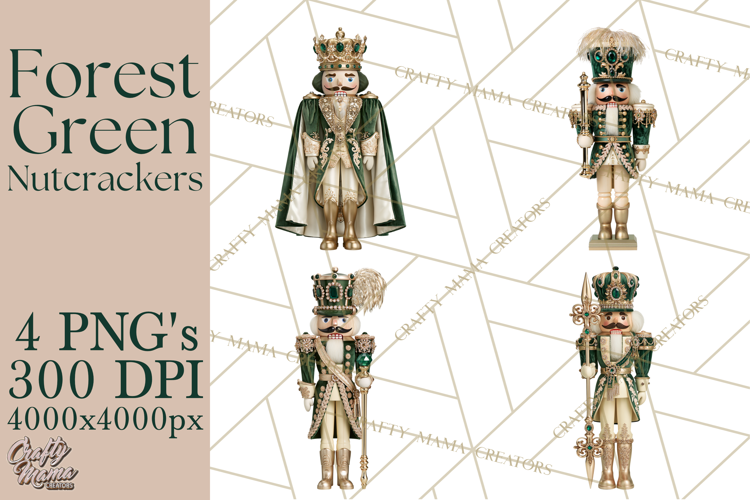 Forest Green Nutcracker Clipart PNG, Christmas Decor