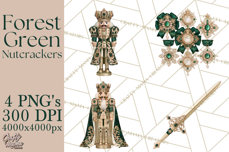 Forest Green Nutcracker Clipart PNG, Christmas Decor