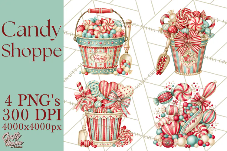 Retro Candy Shop Clipart PNG