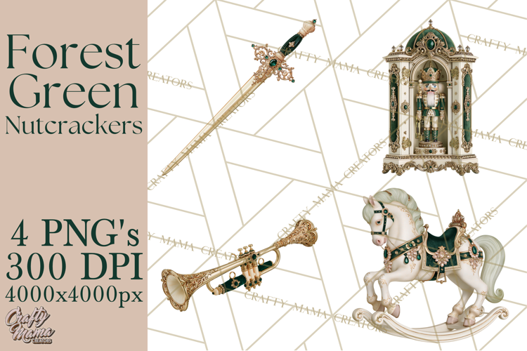 Forest Green Nutcracker Clipart PNG, Christmas Decor