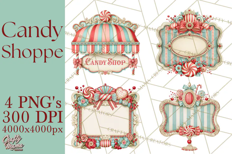 Retro Candy Shop Clipart PNG