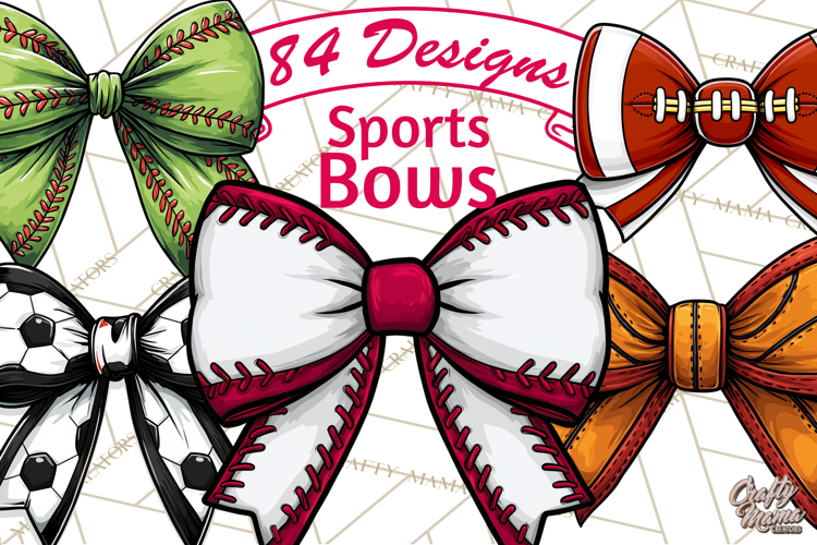 Sports Bows Clipart, Sports Bow PNG, Baseball, Softball