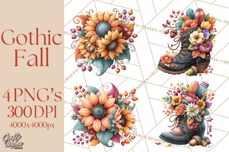 Gothic Fall Clipart PNG Dark Autumn Illustrations