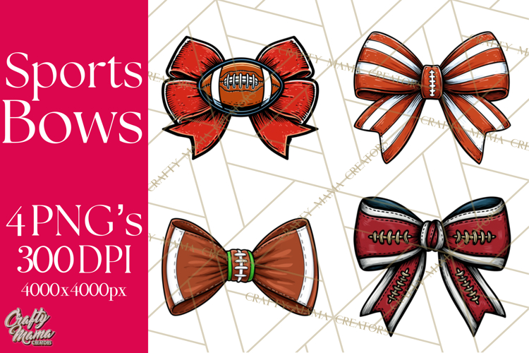 Sports Bows Clipart, Sports Bow PNG, Football Bow Png