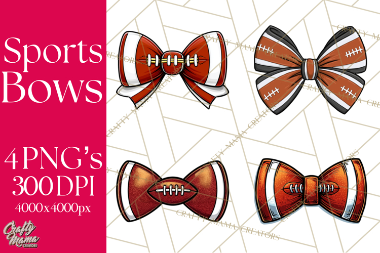Sports Bows Clipart, Sports Bow PNG, Football Bow Png