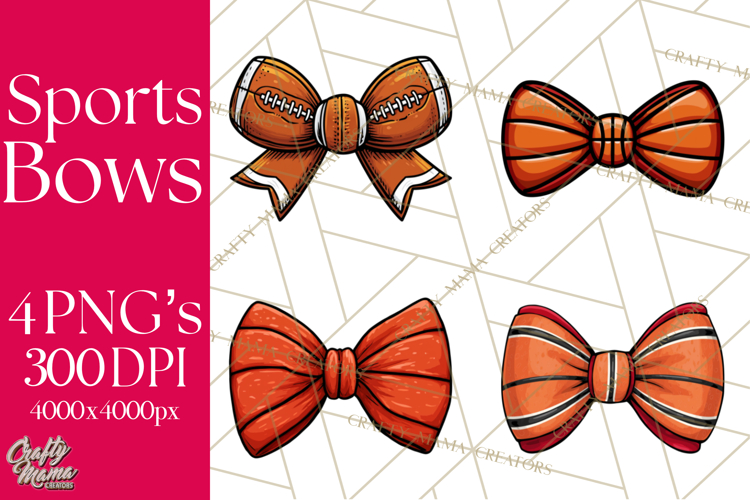 Sports Bows Clipart, Sports Bow PNG, Basketball Football