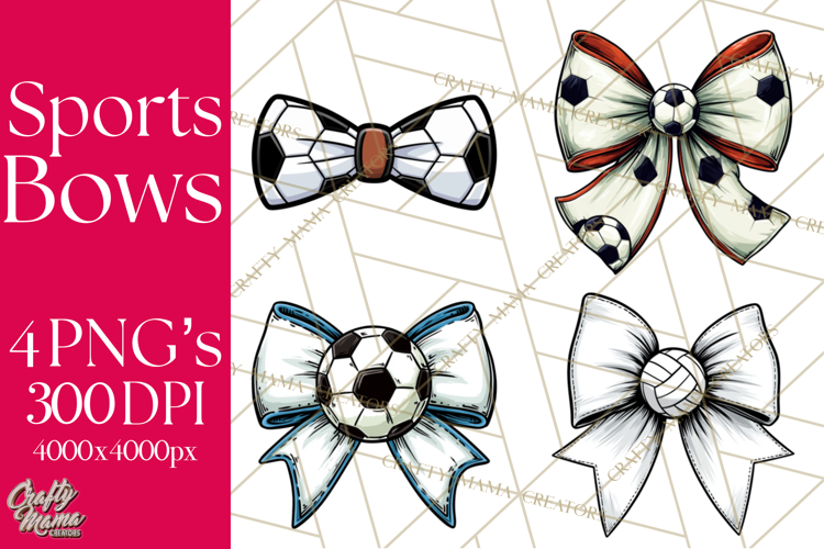 Sports Bows Clipart, Sports Bow PNG, Volleyball Soccer