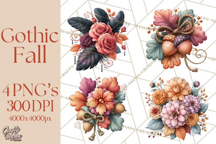 Gothic Fall Clipart PNG Dark Autumn Illustrations