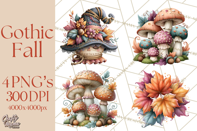 Gothic Fall Clipart PNG Dark Autumn Illustrations