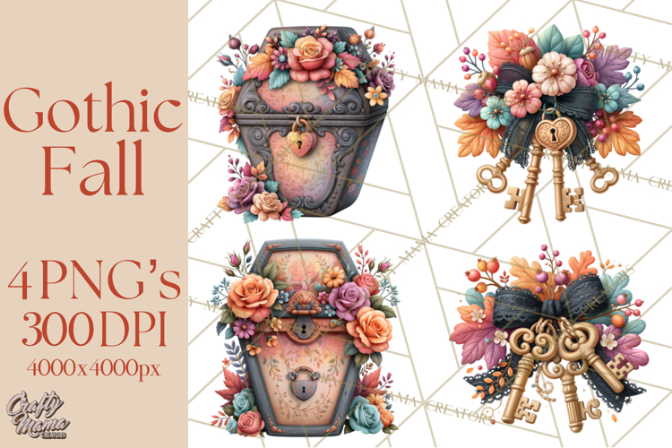 Gothic Fall Clipart PNG Dark Autumn Illustrations