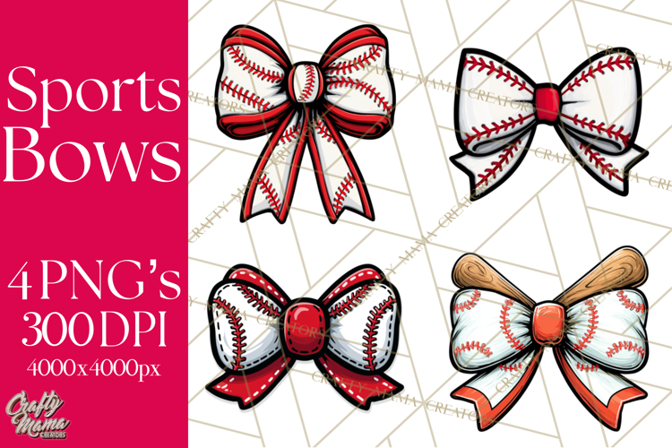 Sports Bows Clipart, Sports Bow PNG, Baseball Png Bow