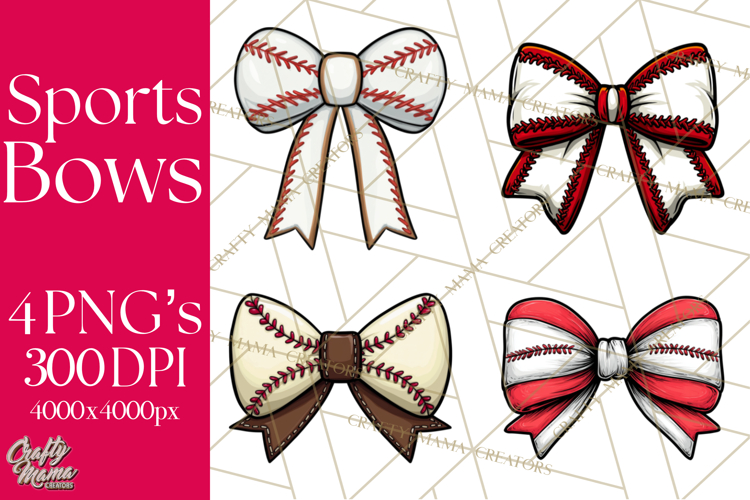 Sports Bows Clipart, Sports Bow PNG, Baseball Png Bow