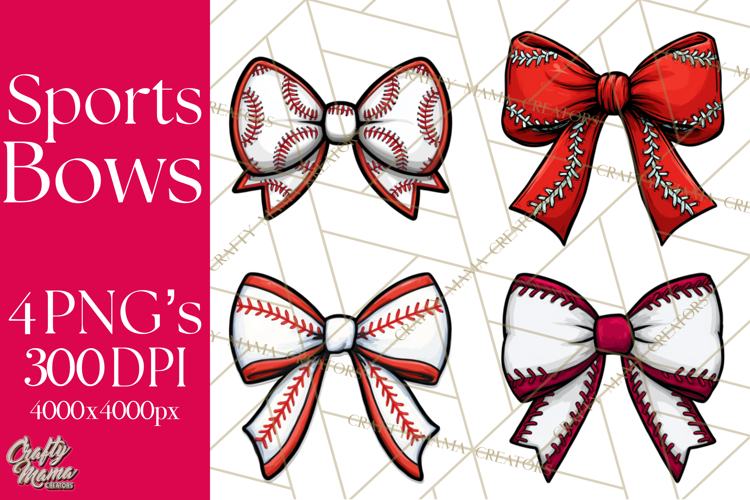 Sports Bows Clipart, Sports Bow PNG, Baseball Png Bow