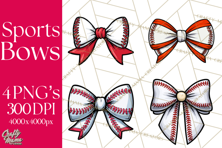 Sports Bows Clipart, Sports Bow PNG, Baseball Png Bow