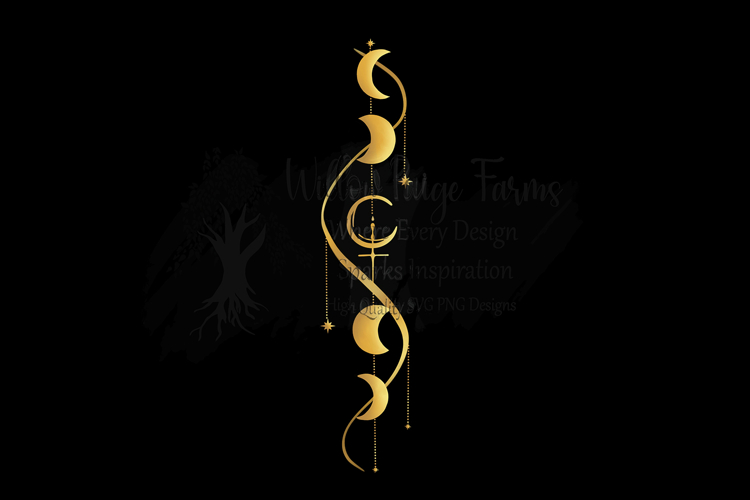 Celestial Moon Phase | Boho Witchy Crescent Moon Design example image 1