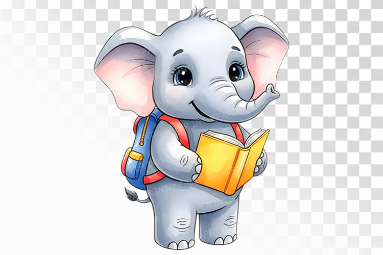 Elephant Watercolor Clipart Image 4