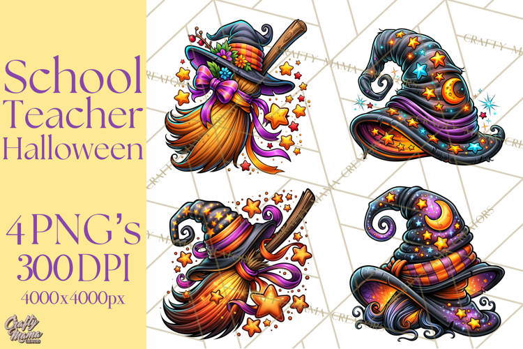 Halloween Teacher Clipart PNG School Bundle