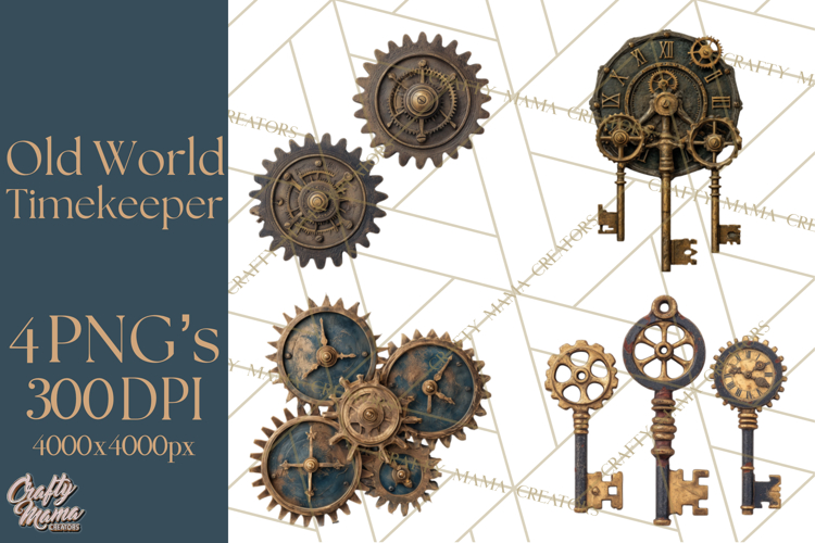 Clockwork Chronicles Vintage Steampunk Clipart PNG Files