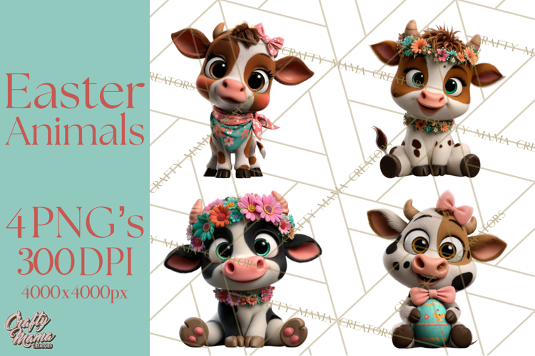 Easter PNG, Cottage Core Realistic Easter Animals Clipart