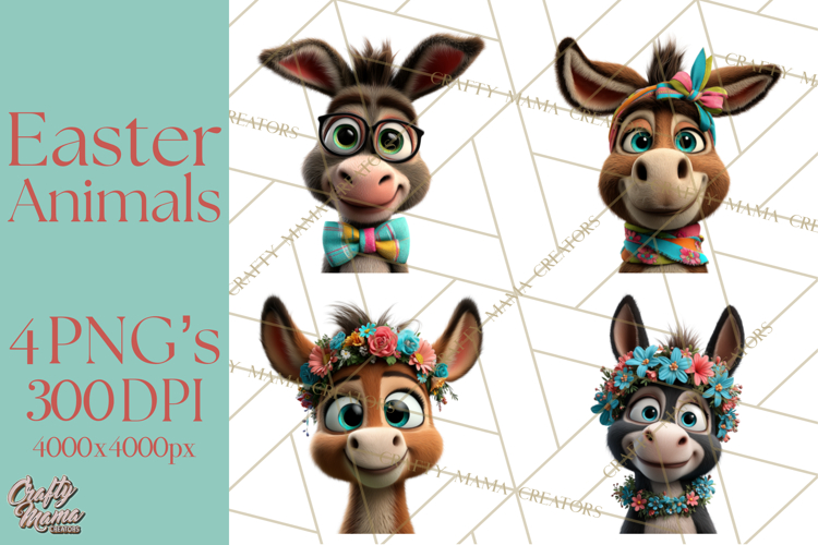 Easter PNG, Cottage Core Realistic Easter Animals Clipart