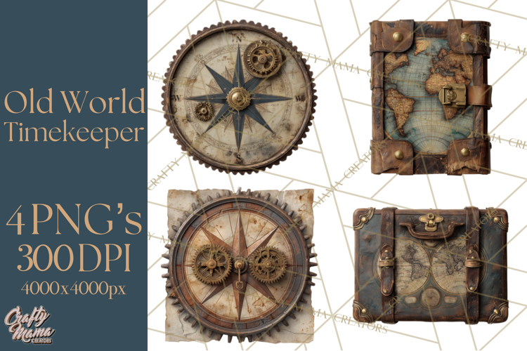 Clockwork Chronicles Vintage Steampunk Clipart PNG Files