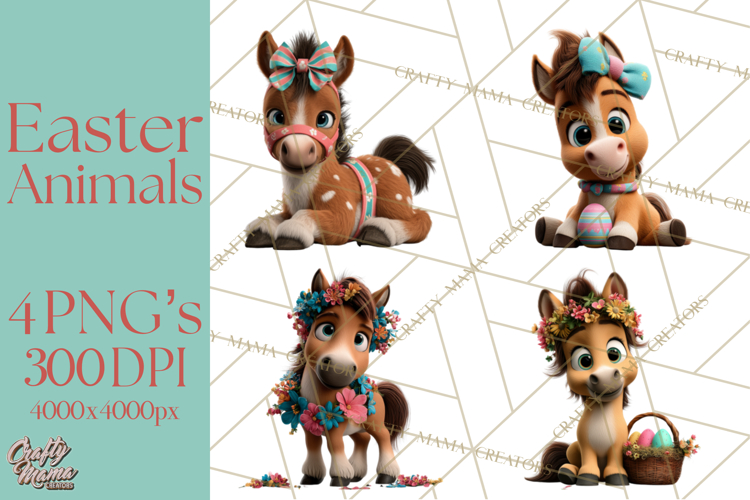 Easter PNG, Cottage Core Realistic Easter Animals Clipart