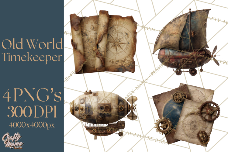 Clockwork Chronicles Vintage Steampunk Clipart PNG Files