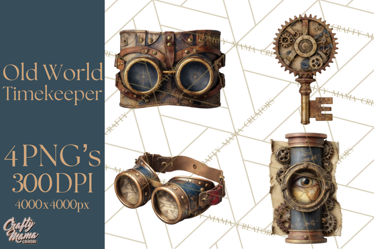 Clockwork Chronicles Vintage Steampunk Clipart PNG Files
