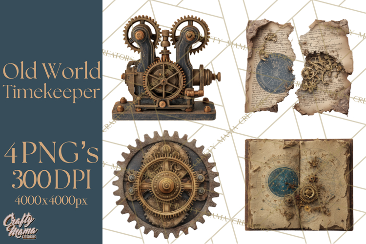 Clockwork Chronicles Vintage Steampunk Clipart PNG Files