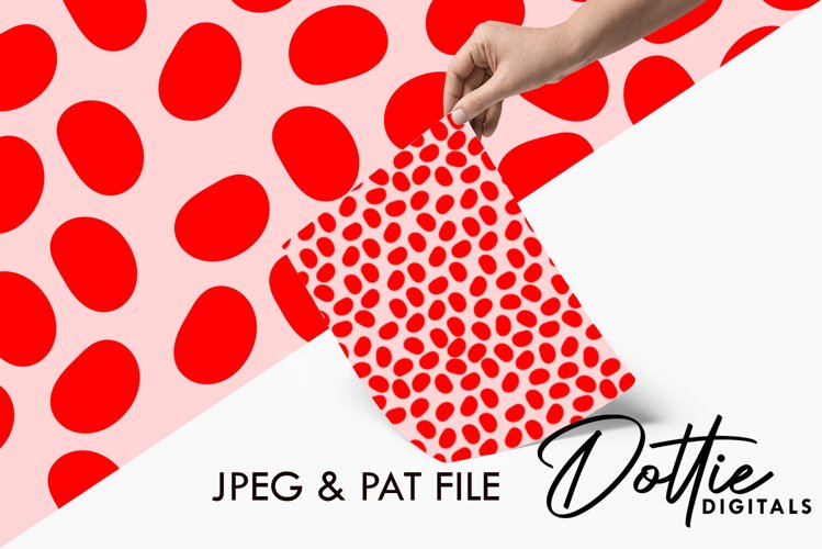 Red Dots on Pink Repeat Seamless Pattern - Digital Paper example image 1