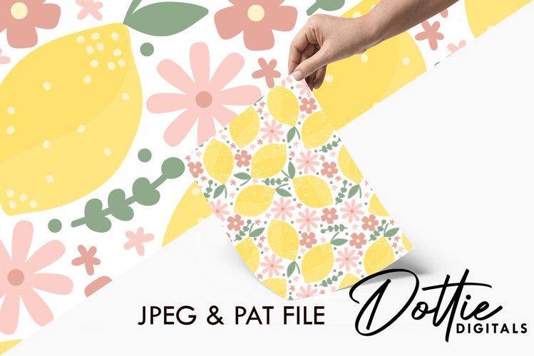 Ditsy Flowers And Lemons Repeat Seamless Pattern