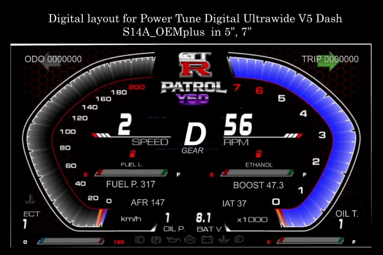 Digital Layout for Power Tune Digital Ultrawide V5 Dash