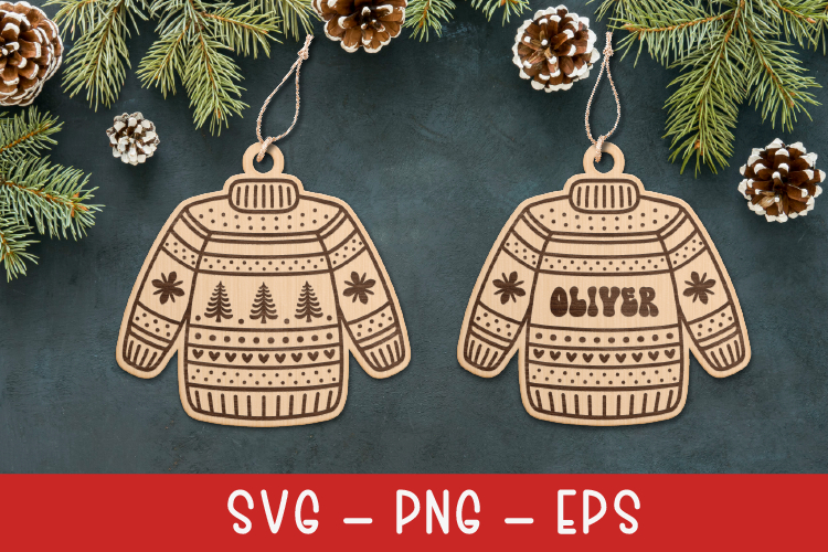 Christmas Sweater laser SVG PNG| Christmas ornament