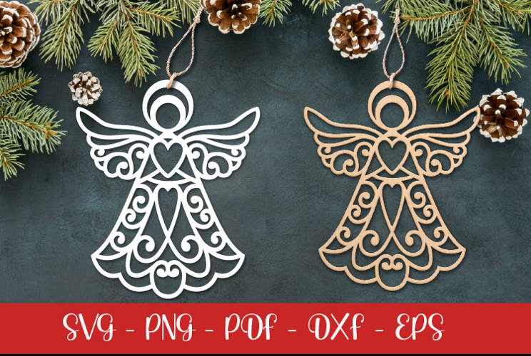 Christmas Angel laser SVG PNG| Christmas ornament
