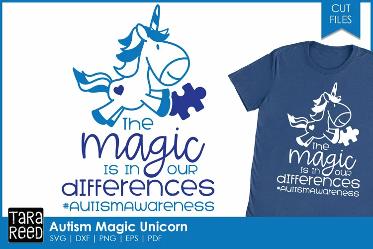 Autism Magic Unicorn - Autism Awareness SVG and Cut Files